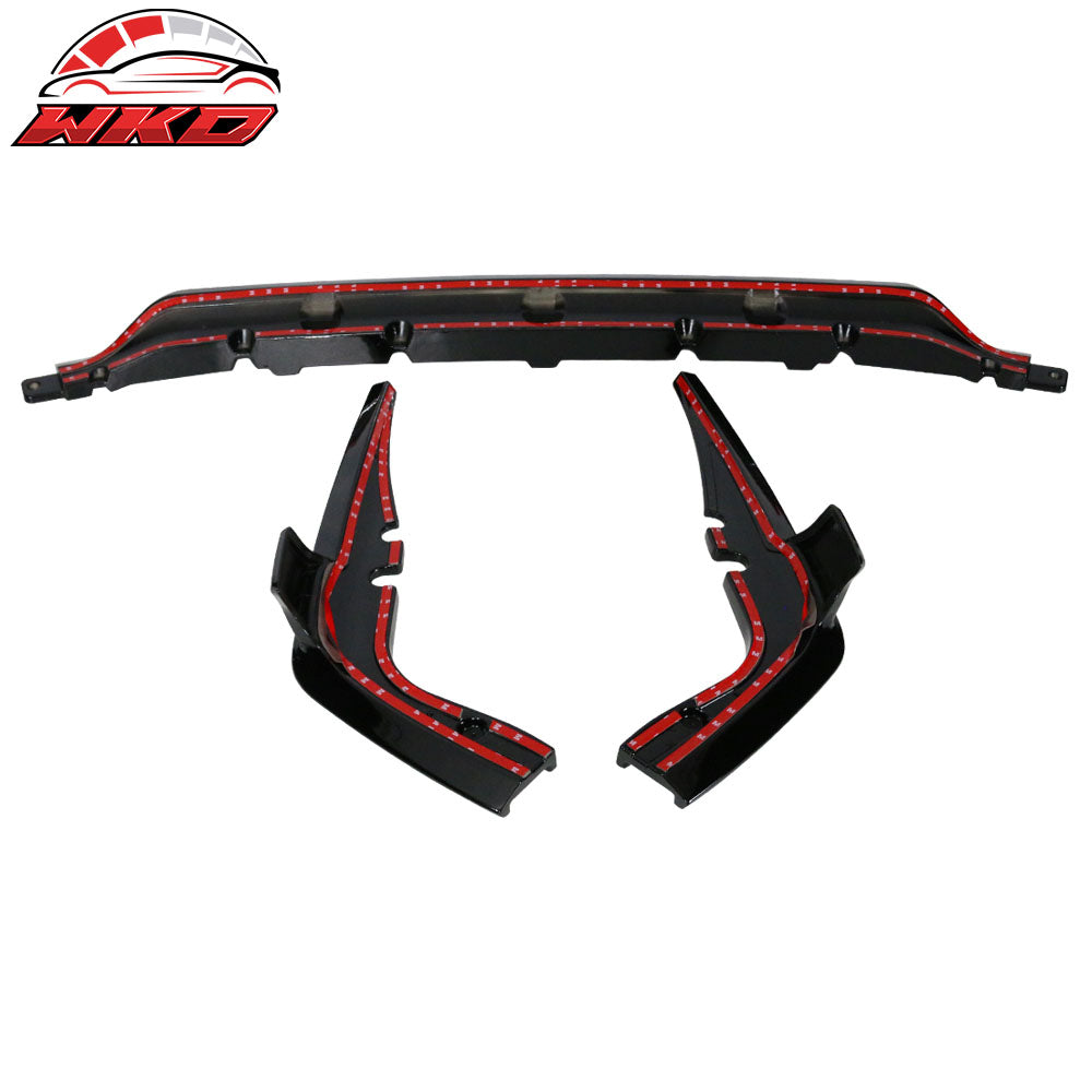 For 19-23 BMW G07 X7 M Sport 3PCS Rear Bumper Lip ABS Gloss Black