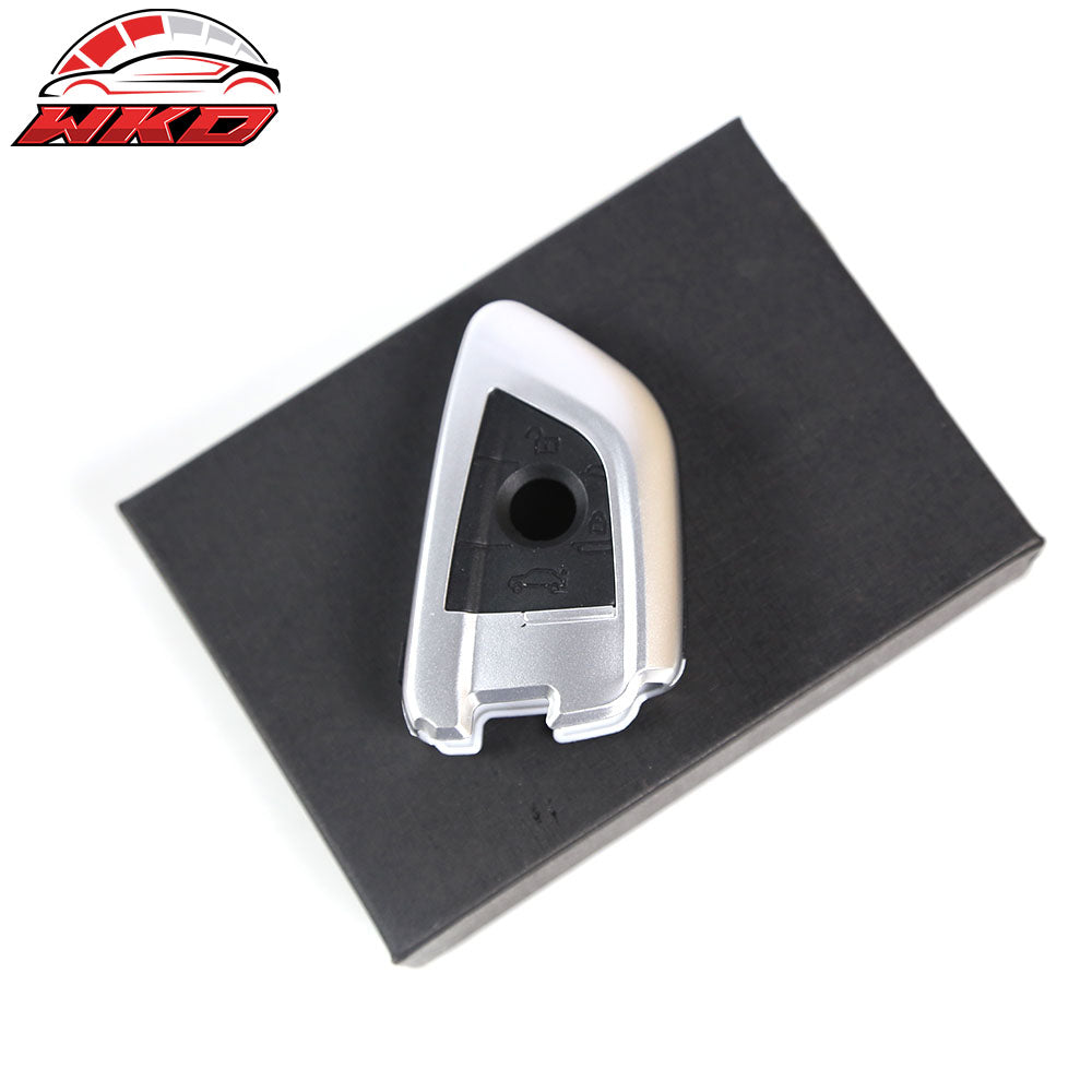 Fits BMW Car Smart Remote Key Fob Shell Holder Case Cover Silver