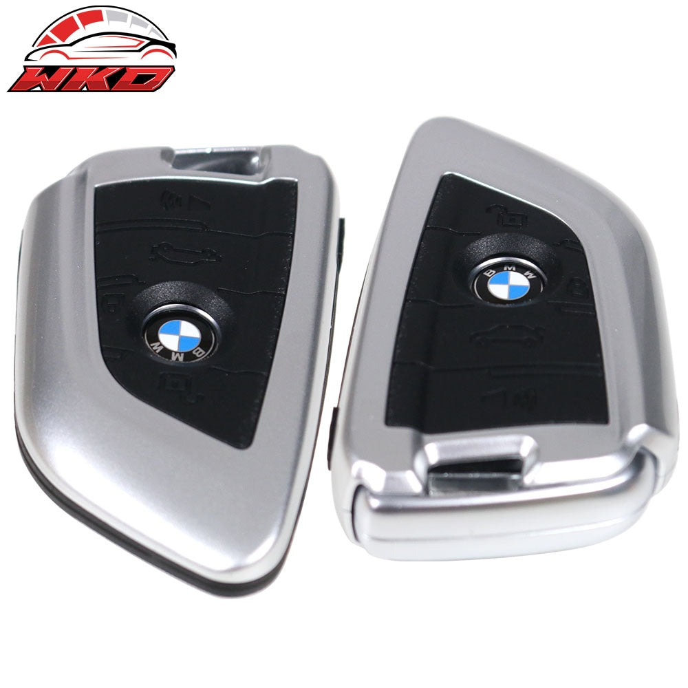 Wholesale BMW Car Smart Remote Key Fob Shell Holder Case Cover Silver Plastic