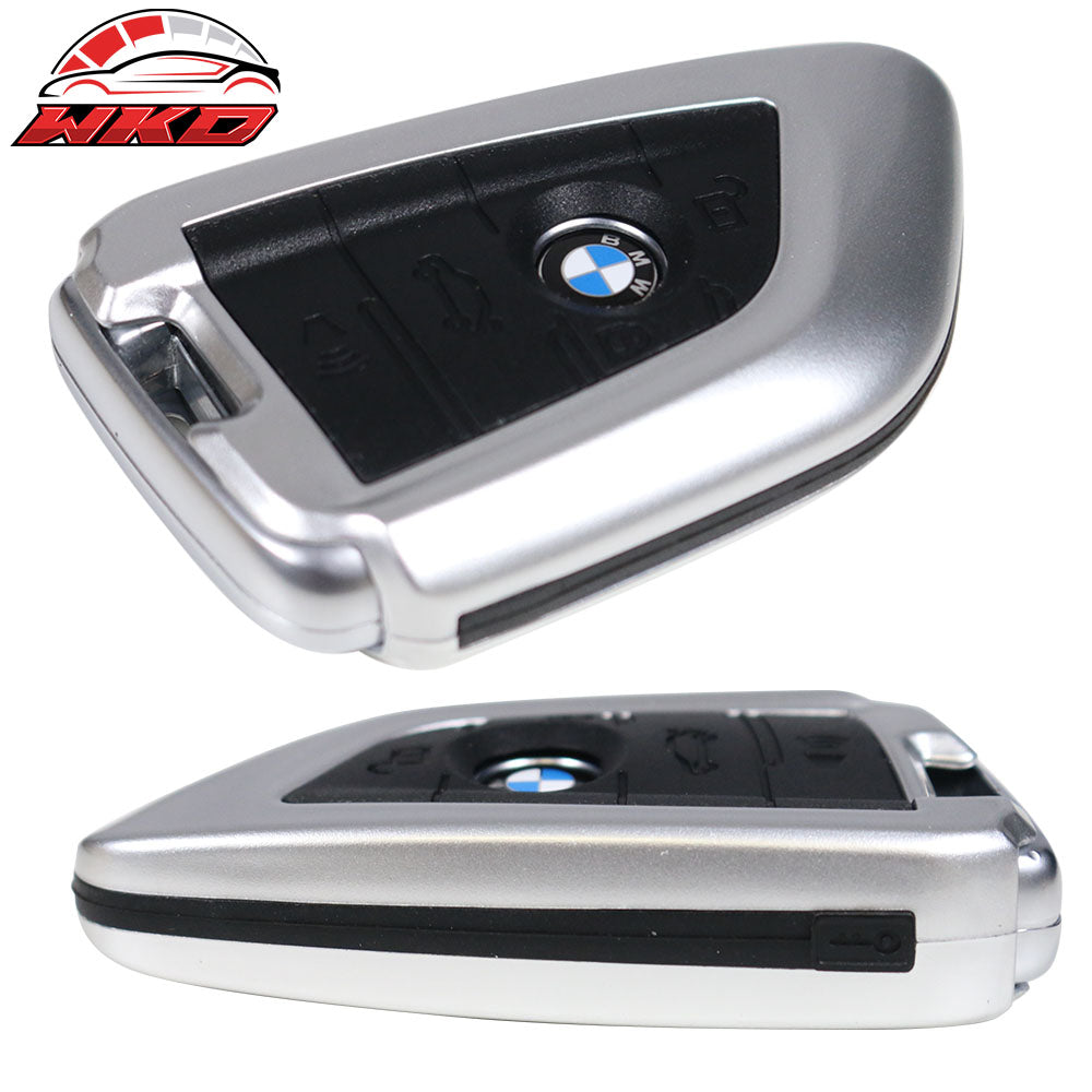 Fits BMW Car Smart Remote Key Fob Shell Holder Case Cover Silver Plastic