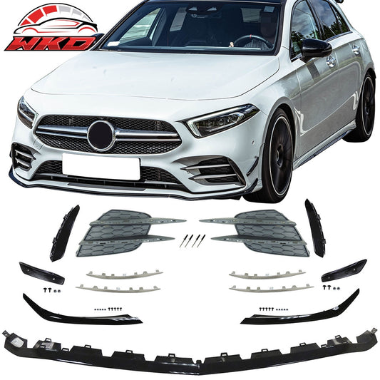 Wholesale 20-22 Benz W177 A35 AMG Style Front Bumper Lip with Grille Chrome moulding
