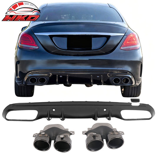 Wholesale 15-21 Benz C-Class C300 C400 2019 Facelift C43 Rear Diffuser + Exhaust Tip - Wikond Auto