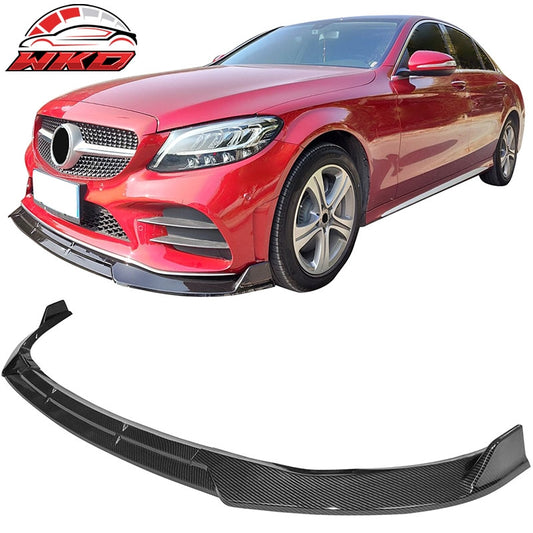 Wholesale For 19-22 Benz C-Class C43 AMG C300 BR Style Front Bumper Lip Carbon Fiber Print - Wikond Auto