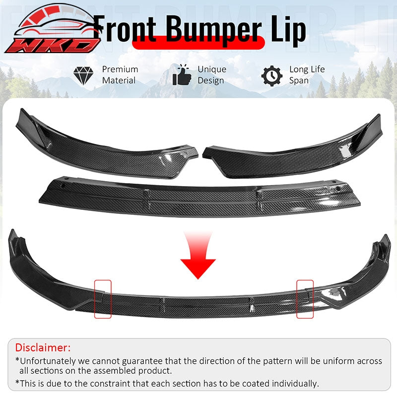 Wholesale For 19-22 Benz C-Class C43 AMG C300 BR Style Front Bumper Lip Carbon Fiber Print - Wikond Auto