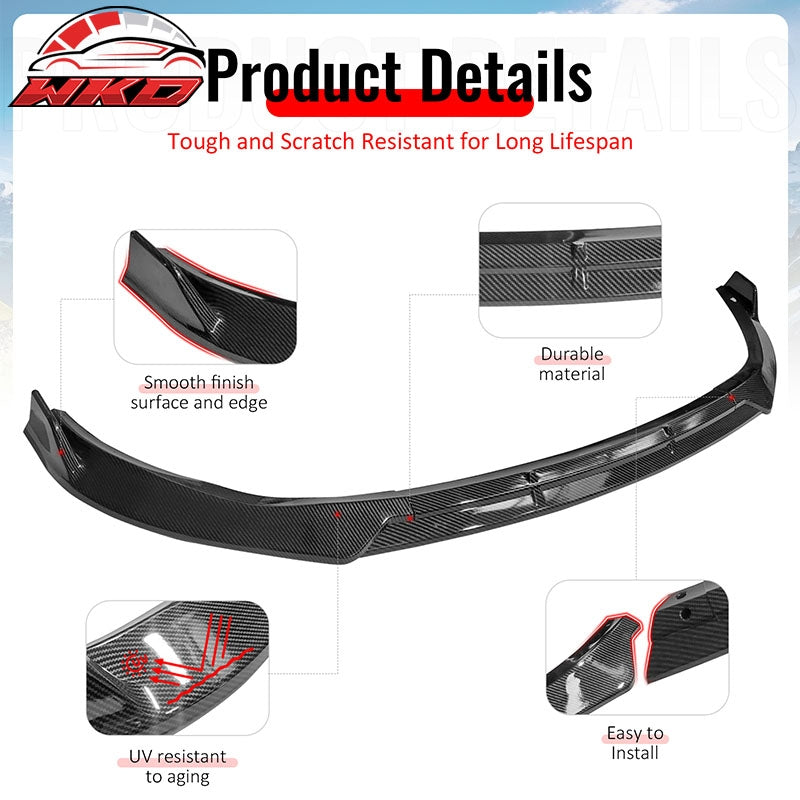 Wholesale For 19-22 Benz C-Class C43 AMG C300 BR Style Front Bumper Lip Carbon Fiber Print - Wikond Auto