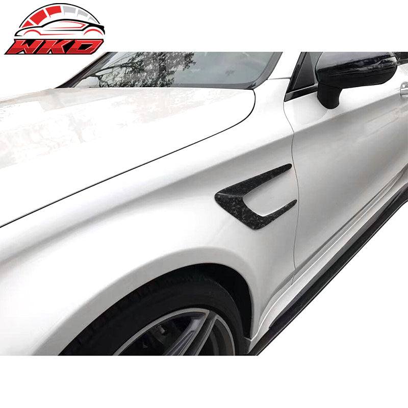 Fits 15-18 Benz C-Class W205 Front Fender Scoop Vents Forged Matte Carbon Fiber
