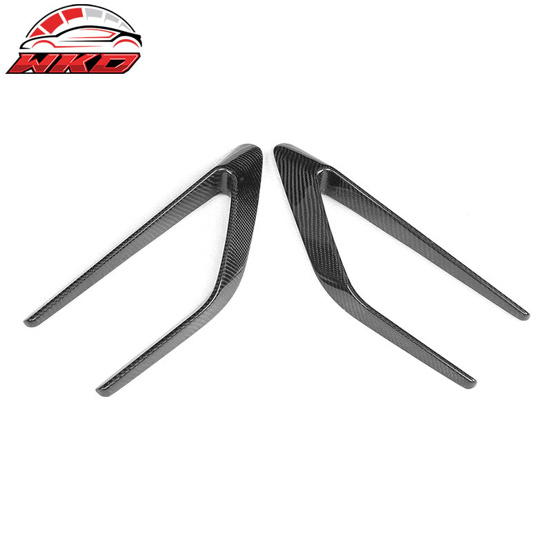 Fits 15-18 Benz C-Class W205 2PCS Front Fender Scoop Air Vents Carbon Fiber CF