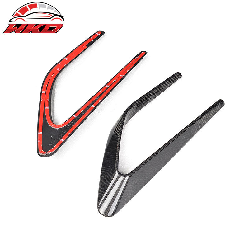 Fits 15-18 Benz C-Class W205 2PCS Front Fender Scoop Air Vents Carbon Fiber CF