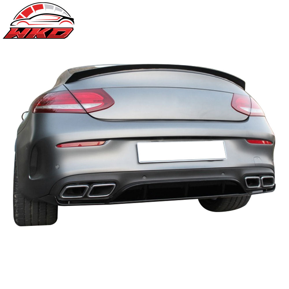 Fits 15-18 Benz C-Class W205 C63 Coupe Edition AMG Style Rear Bumper Diffuser PP