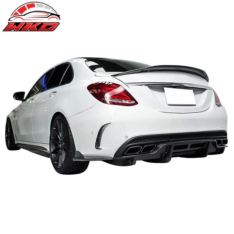 Wholesale 15-18 C-Class W205 Rear Bumper Side Vents Spoiler Forged Matte Carbon Fiber - Wikond Auto