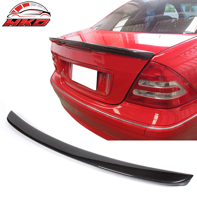 Fits 01-07 Benz C-Class W203 Sedan AMG Style Trunk Spoiler Matte Carbon Fiber