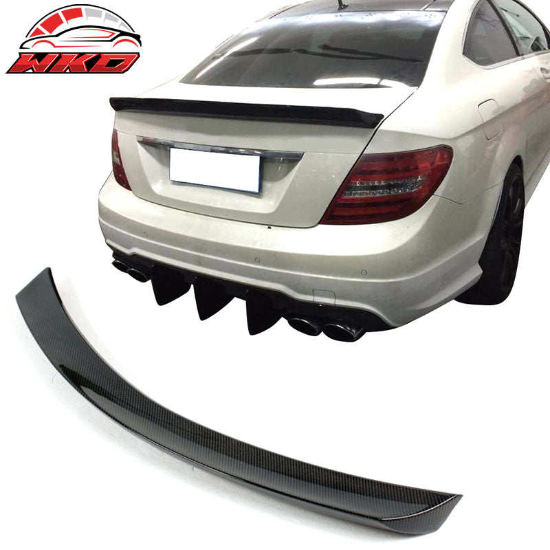 For 08-14 Benz C-Class W204 C350 C63 V Carbon Fiber Trunk Spoiler