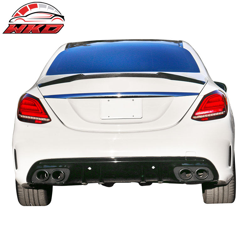 Fits 15-21 Benz W205 C Class Sedan 4Dr ML Stytle Trunk Spoiler Carbon Fiber CF