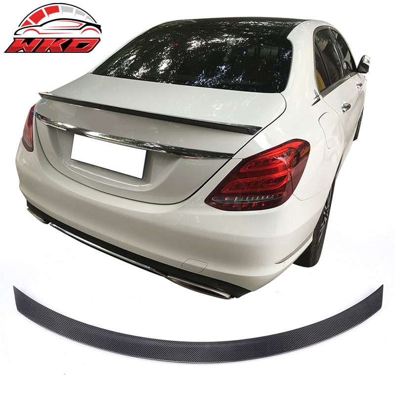 Fits 15-21 Benz W205 C Class 4Dr Sedan ML Style Trunk Spoiler Matte Carbon Fiber