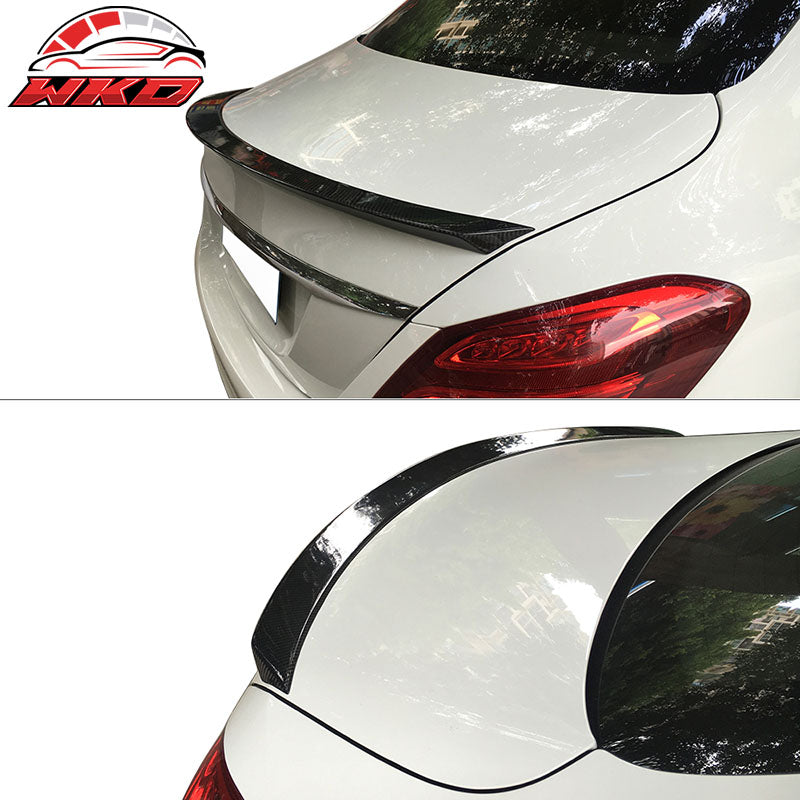 Fits 15-21 Benz W205 C Class 4Dr Sedan ML Style Trunk Spoiler Matte Carbon Fiber
