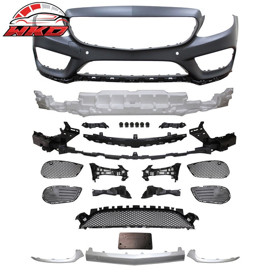 Wholesale 15-18 Benz C-Class W205 AMG Style Front Bumper Conversion Cover - PP
