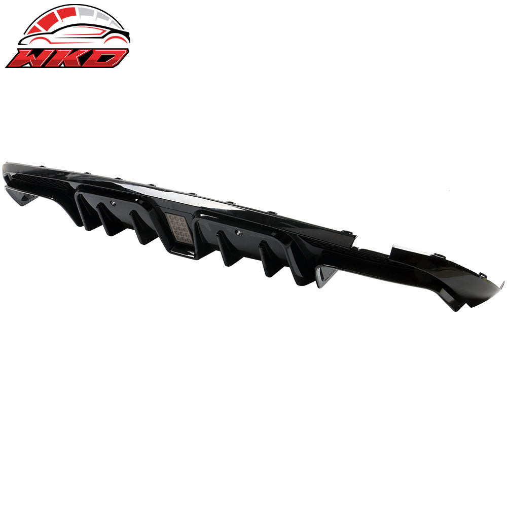 Fit 15-21 Benz W205 C Class C63 AMG B Style Rear Bumper Lip Diffuser Gloss Black