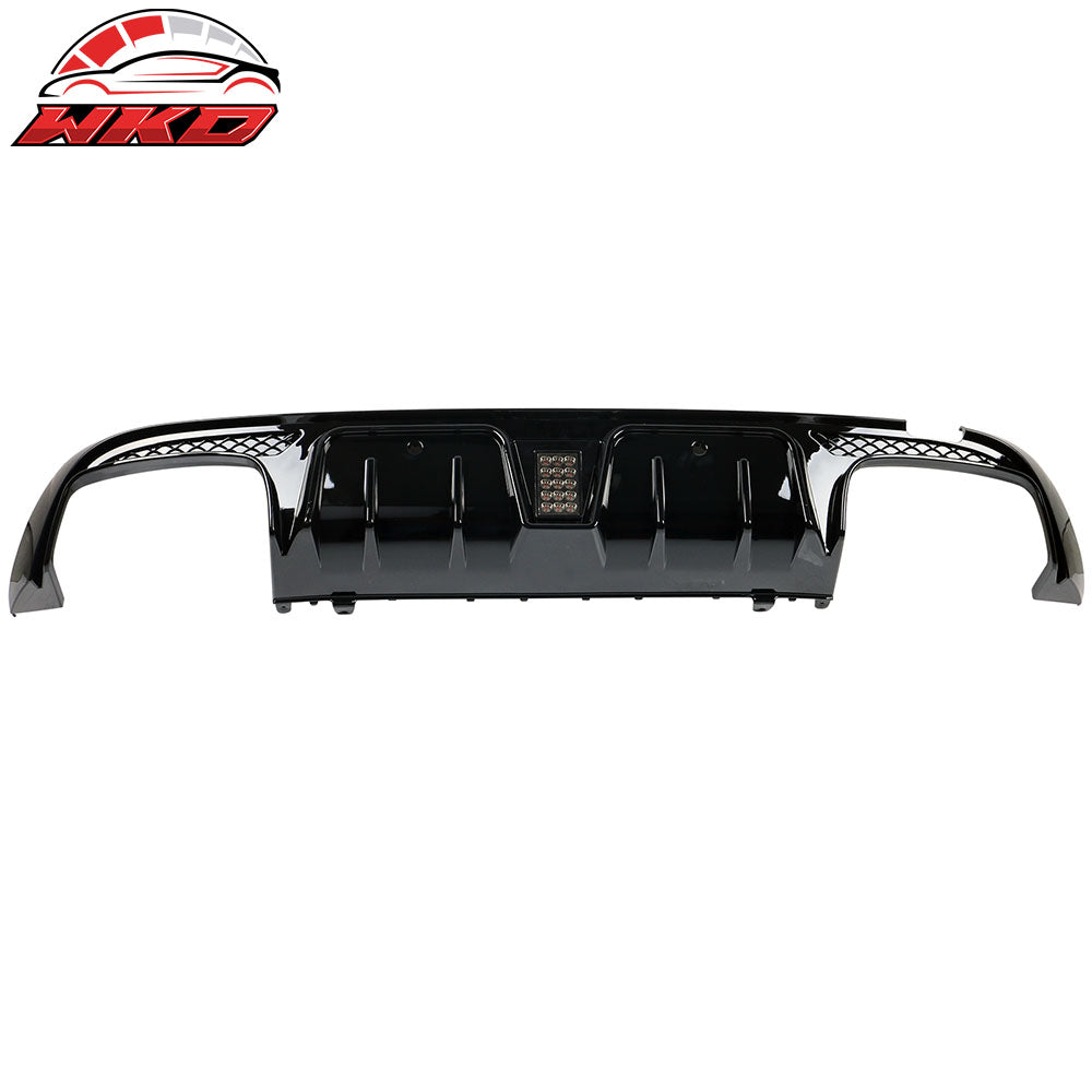 Fit 15-21 Benz W205 C Class C63 AMG B Style Rear Bumper Lip Diffuser Gloss Black