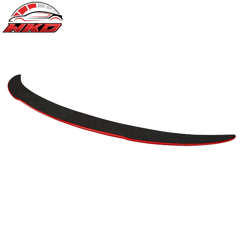 Fit 13-18 Benz C117 CLA Class FD Style Trunk Spoiler Red Line Matte Carbon Fiber