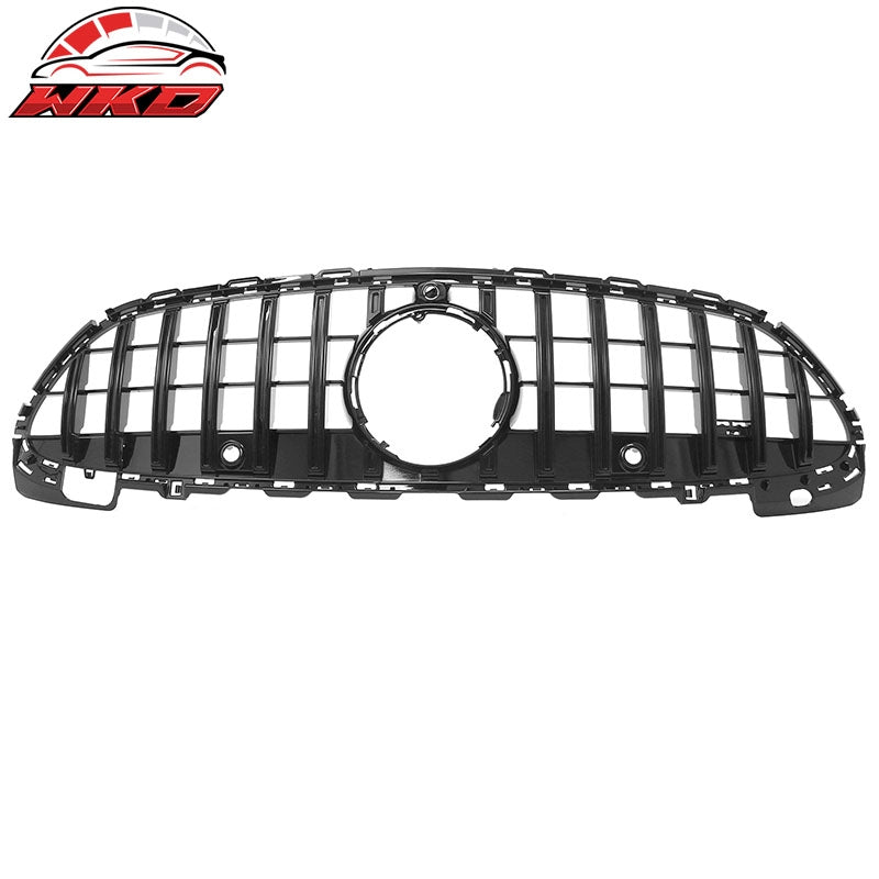 Fits 22-26 Benz C300 C43 AMG W206 GT Style Front Upper Grille Gloss Black ABS