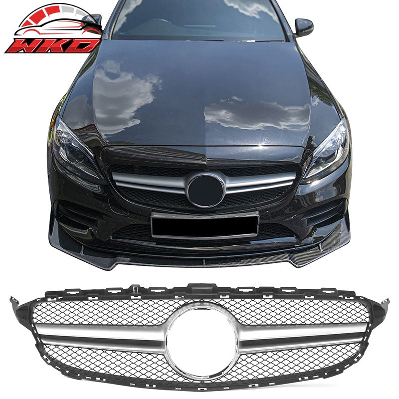 Wholesale For 15-18 Benz C300 C450 AMG W205 C63 Front Upper Grille Primer Black Silver ABS