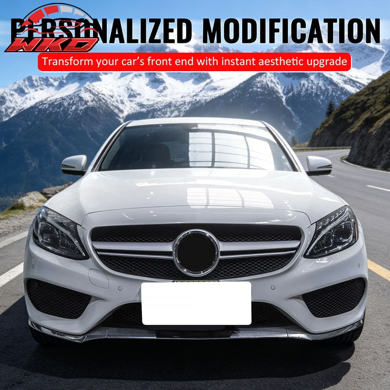 For 15-18 Benz C300 C450 AMG W205 C63 Front Upper Grille Primer Black Silver ABS