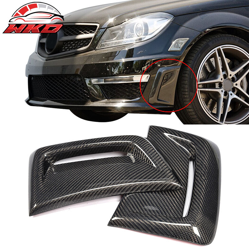Fits 12-14 Benz W204 C63 AMG Style 2PCS Side Air Vent Cover Matte Carbon Fiber