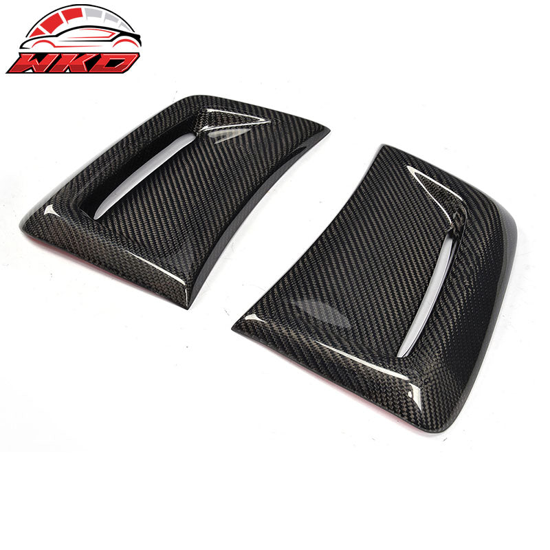 Fits 12-14 Benz W204 C63 AMG Front Bumper Side Air Vent Cover Carbon Fiber CF