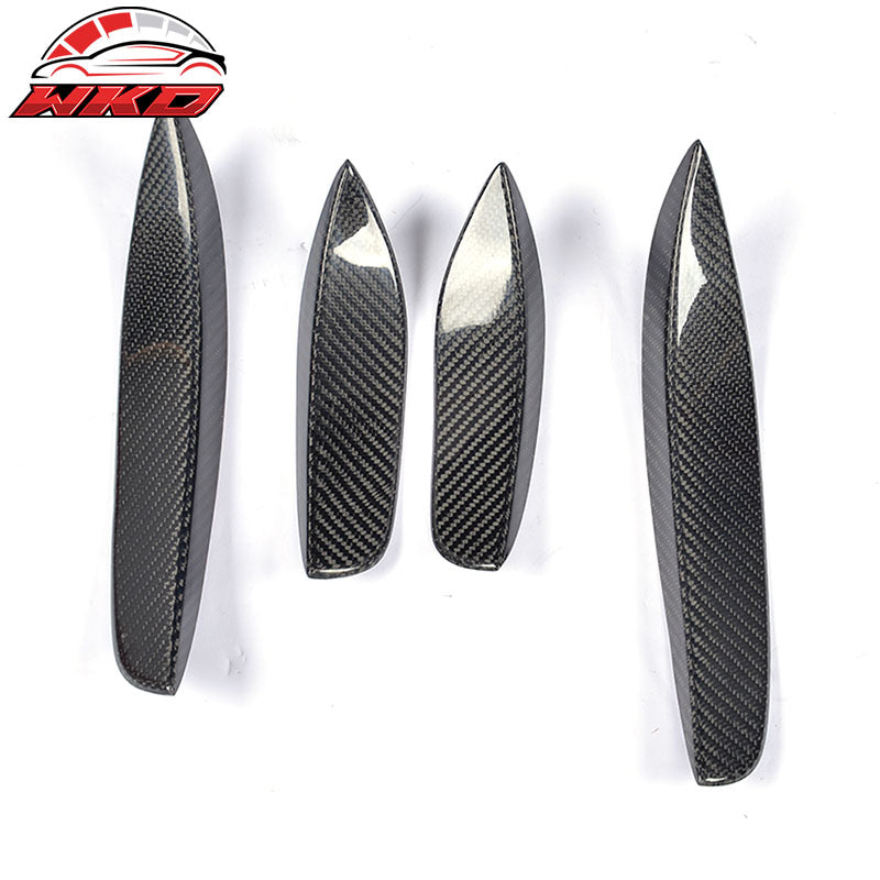 Fits 15-21 Mercedes C-Class W205 C63 AMG Front Bumper Fins Canards Carbon Fiber