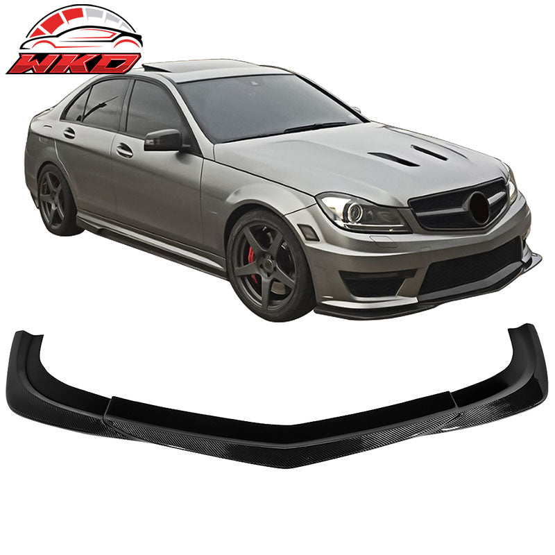 Fits 12-15 Benz W204 C-Class C63 AMG GH Style Front Bumper Lip Carbon Fiber CF
