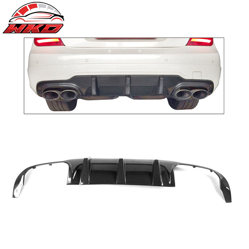 Fits 12-14 Benz C Class W204 C63 AMG Sedan Rear Bumper Lip Diffuser Carbon Fiber