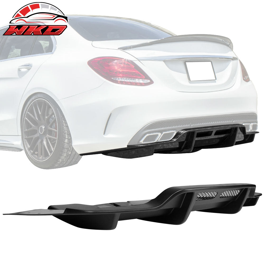 Fits 15-18 Benz C-Class C63 AMG PSM Style Rear Bumper Lip Diffuser Matte Black