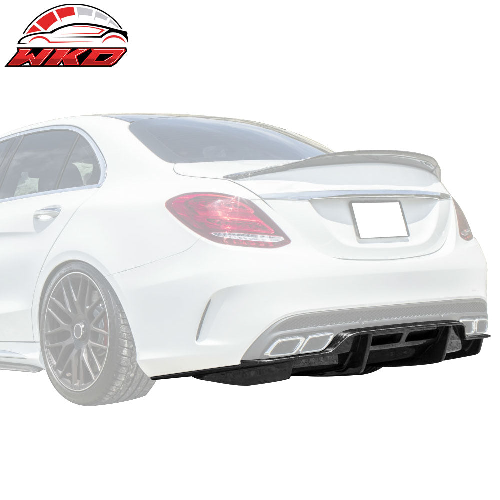Fits 15-18 Benz C-Class C63 AMG PSM Style Rear Bumper Lip Diffuser Matte Black