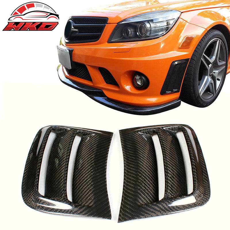 Fits 08-11 Benz C Class W204 C63 OE Style Side Vent Grille Matte Carbon Fiber