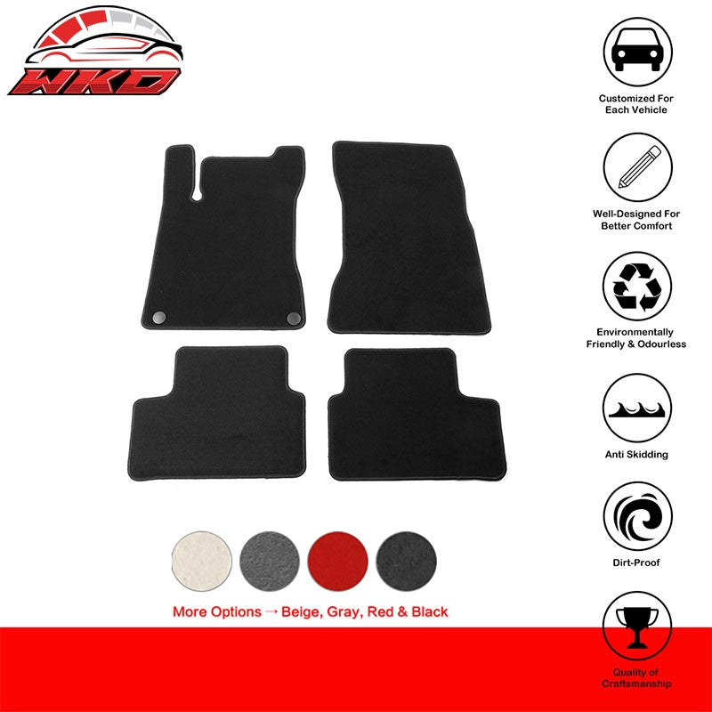 Fits 20-25 Benz C118 CLA-Class Front Rear Floor Mats Carpets Liner Nylon Black