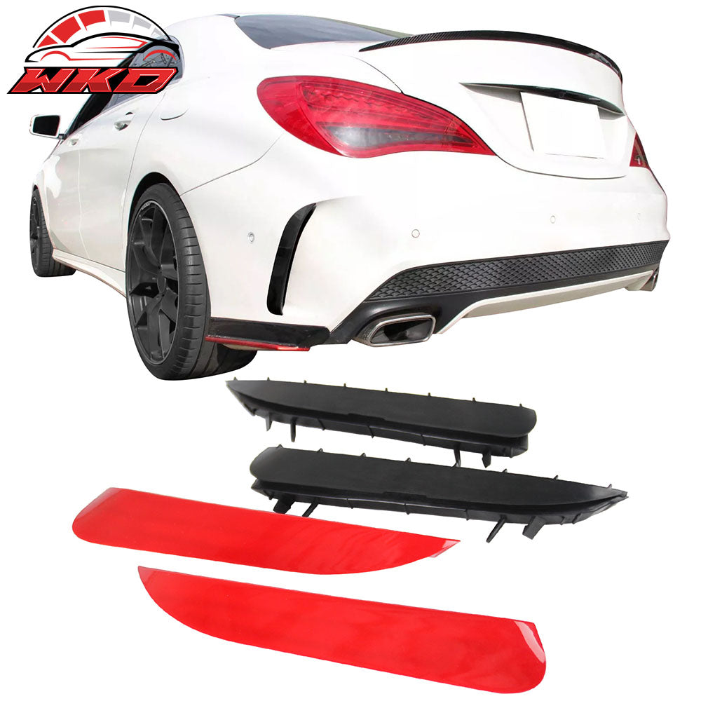 Fits 14-19 Benz W117 C117 CLA-Class Rear Bumper Side Vent Canards Painted #Red