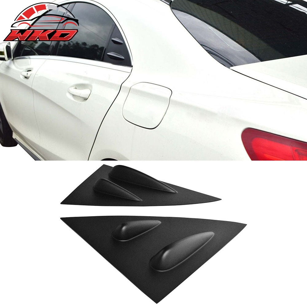 Fits 14-19 Benz W117 C117 CLS-Class 4-Door Matte Black Side Window Louvers Cover