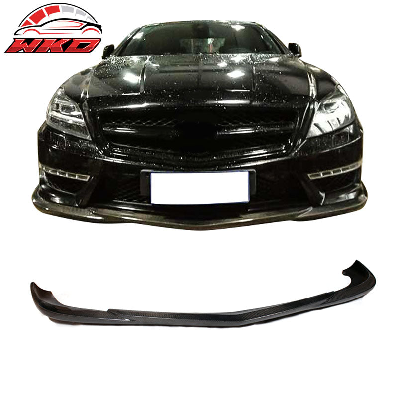 Fit 12-14 Benz W218 CLS63 AMG Sedan GH Style Front Bumper Lip Matte Carbon Fiber