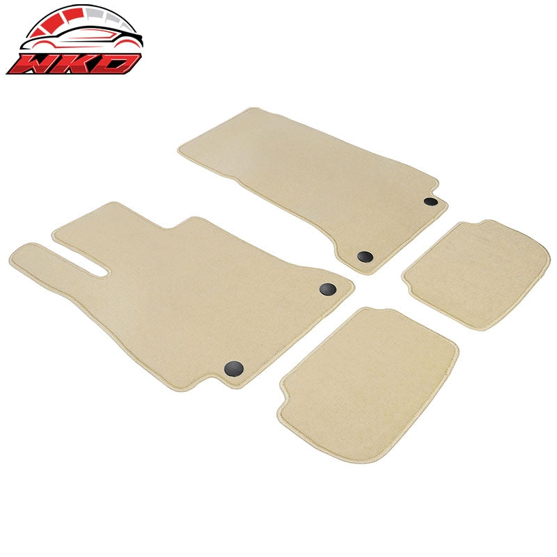Fits 18-23 Benz W238 E-Class 2Dr Front Rear Floor Mats Carpets Liner Nylon Beige