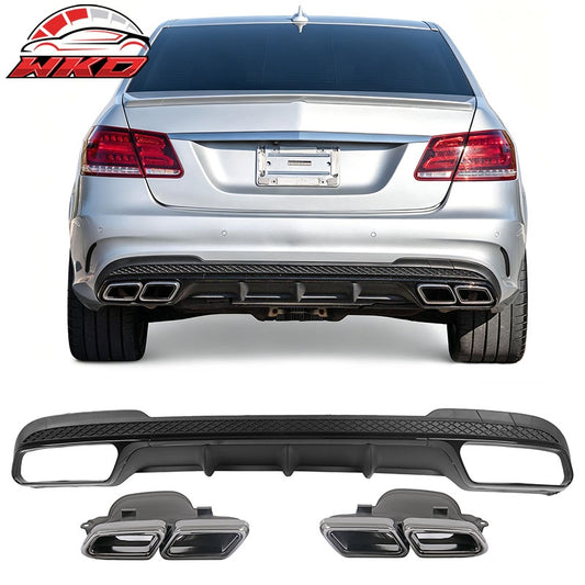 Wholesale For 14-16 Benz E-Class E250 E350 E400 E63 Style Rear Diffuser Silver Exhaust Tip - Wikond Auto