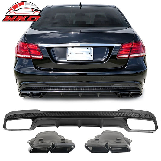 Wholesale For 14-16 Benz E-Class E250 E350 E400 E63 Style Rear Diffuser Black Exhaust Tips - Wikond Auto