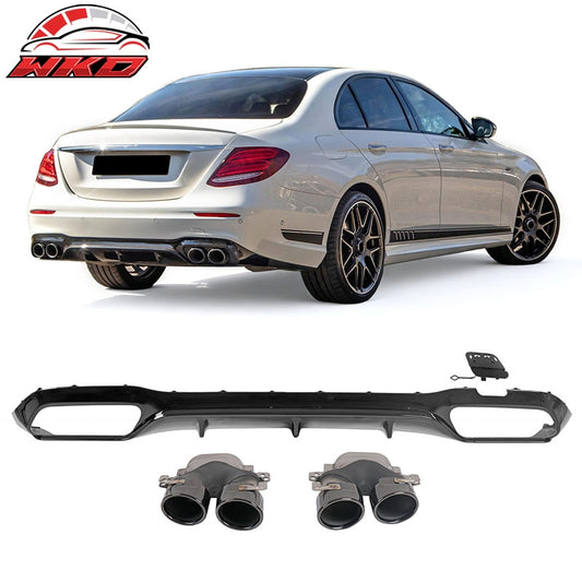 Wholesale For 17-23 Benz E-Class E300 E400 E53 Style Gloss Black Rear Diffuser Exhaust Tip - Wikond Auto