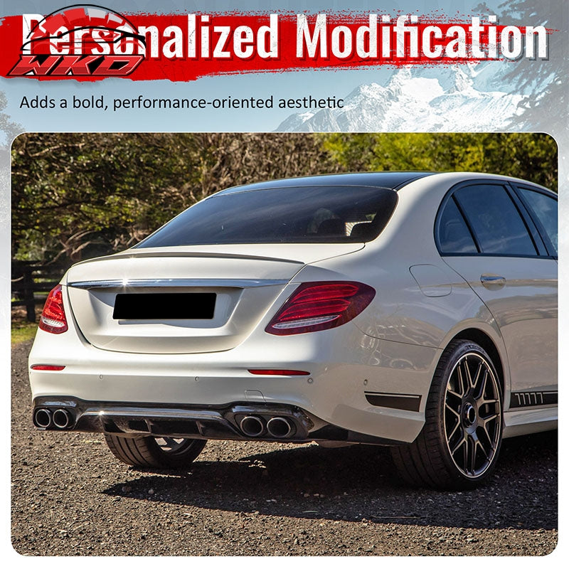 For 17-23 Benz E-Class E300 E400 E53 Style Gloss Black Rear Diffuser Exhaust Tip
