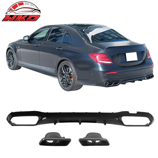 Wholesale For 17-23 Benz E-Class E300 E400 E63 Style Gloss Black Rear Diffuser Exhaust Tip - Wikond Auto