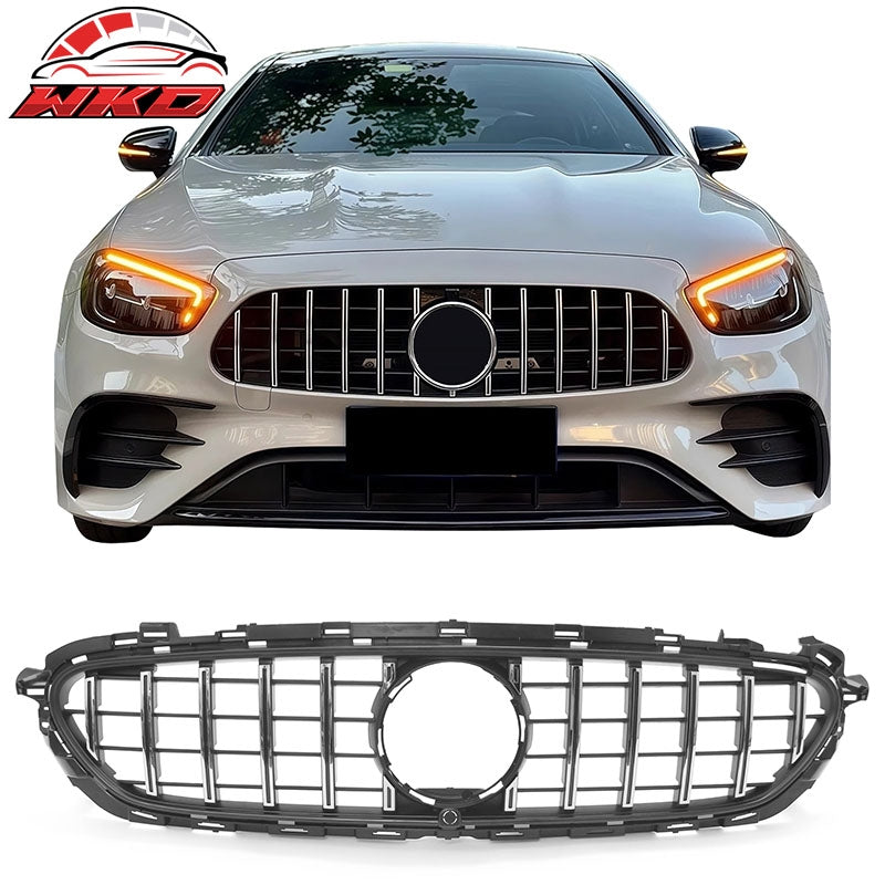 Wholesale 21-23 Benz E-Class E350 E450 GT Style Front Grille Unpainted & Chrome ABS