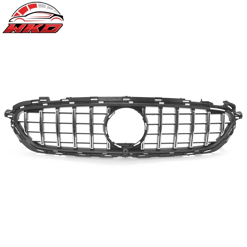 Fits 21-23 Benz E-Class E350 E450 GT Style Front Grille Unpainted & Chrome ABS