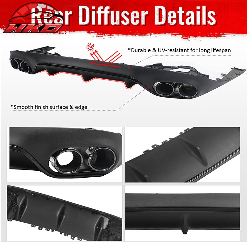 Wholesale 17-23 Benz E-Class E400 E450 E550 C238 E53 Style Rear Diffuser Exhaust Tips - Wikond Auto