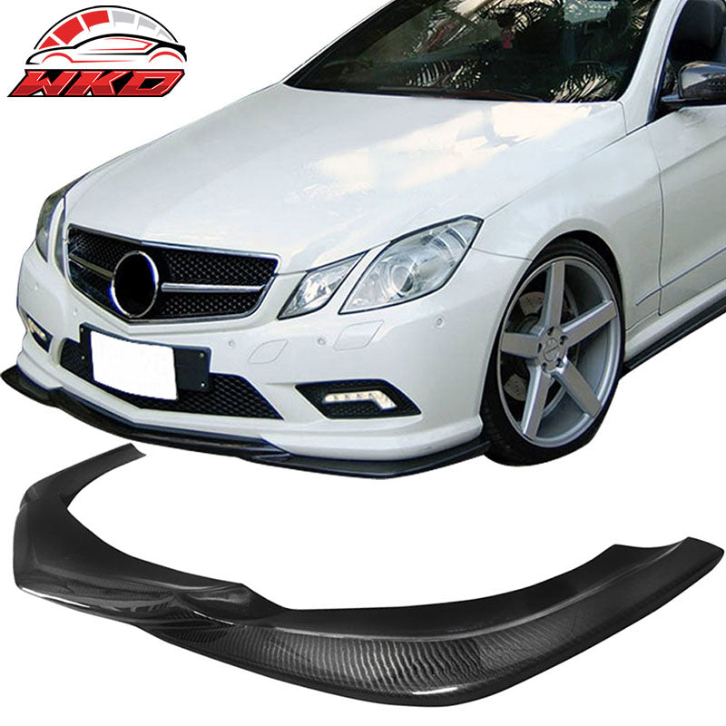Fits 09-13 Mercedes C207 W207 E-Class AMG GH Style Front Bumper Lip Carbon Fiber