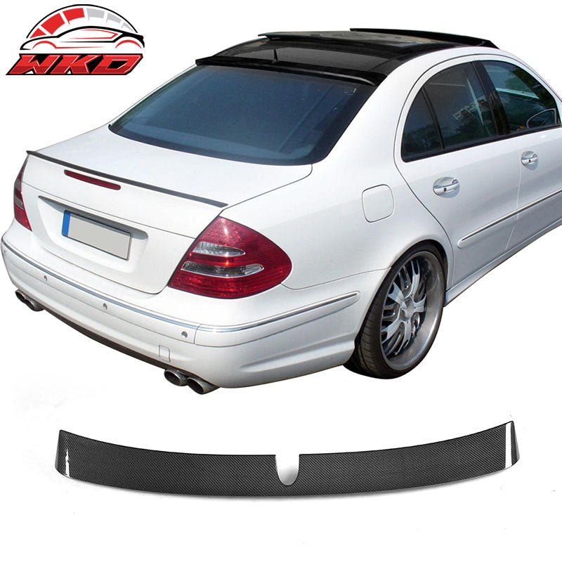 Fits 03-05 Benz E-Class W211 L Style Rear Roof Spoiler Wing Matte Carbon Fiber