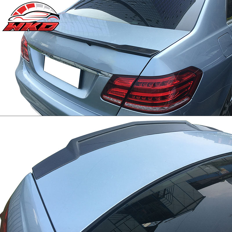 Fits 10-16 Benz E-Class W212 Sedan Renntech Trunk Spoiler Lip Matte Carbon Fiber